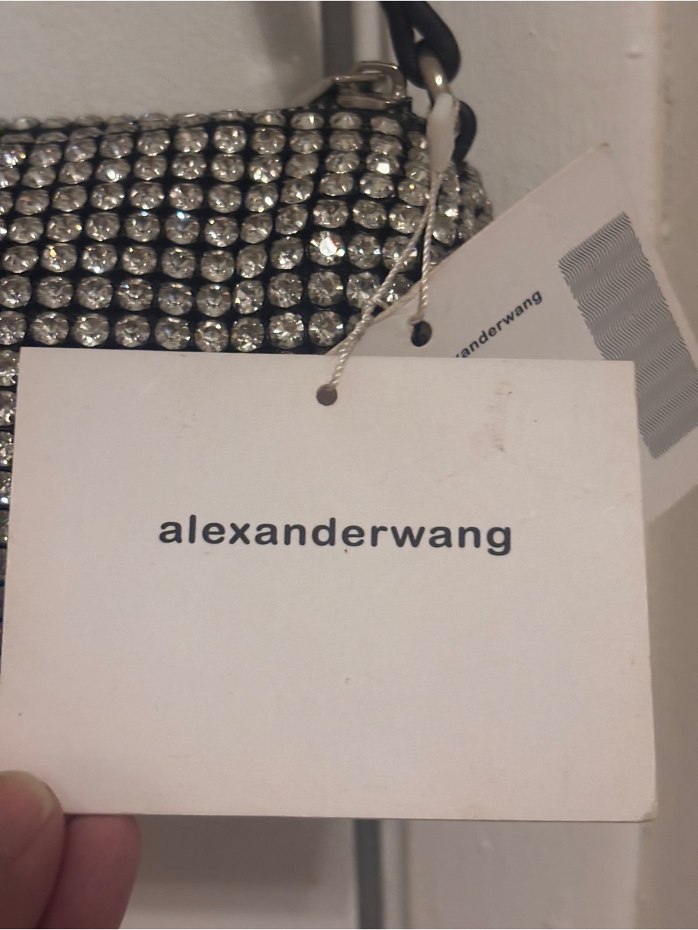 Alexander Wang Silver Crystal Mini Bag with Black Strap - Picture 4 of 16